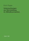 Image for Untersuchungen zur Wortstellung im Mittelkymrischen : Temporelbestimmungen und funktionale Satzperspektive