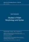 Image for Studies in Polish Morphology and Syntax
