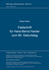 Image for Festschrift fuer Hans-Bernd Harder zum 60. Geburtstag