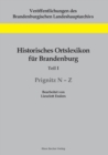 Image for Historisches Ortslexikon fur Brandenburg, Teil I, Prignitz N-Z