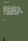 Image for Festschrift fur Peter Ulmer zum 70. Geburtstag am 2. Januar 2003