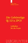 Image for Die Gehoersruge ( 321a ZPO)