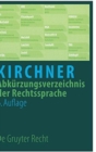 Image for Kirchner. Abkurzungsverzeichnis der Rechtssprache