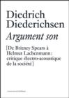 Image for Diedrich Diederichsen : Argument Son