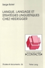 Image for Langue, Langage Et Strategies Linguistiques Chez Heidegger