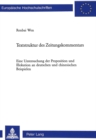 Image for Textstruktur des Zeitungskommentars : Eine Untersuchung der Proposition und Illokution an deutschen und chinesischen Beispielen