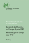 Image for Les Droits de l&#39;homme en Europe Depuis 1945 Human Rights in Europe Since 1945