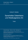 Image for Sprachatlas Ostserbiens und Westbulgariens (III). Texte