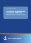 Image for Introducing Single Member Companies in Ethiopia. Major Theoretical and Legal Considerations