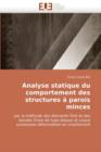 Image for Analyse Statique Du Comportement Des Structures a Parois Minces