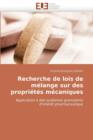 Image for Recherche de Lois de M lange Sur Des Propri t s M caniques