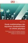 Image for Etude Math matique Des  quations Fondamentales En Chimie Physique