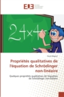 Image for Proprietes qualitatives de l&#39;equation de schroedinger non-lineaire