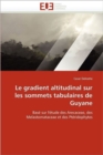 Image for Le Gradient Altitudinal Sur Les Sommets Tabulaires de Guyane