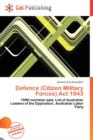 Image for Defence (Citizen Military Forces) ACT 1943