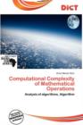 Image for Computational Complexity of Mathematical Operations