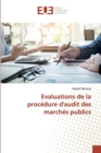 Image for Evaluations de la procedure d&#39;audit des marches publics
