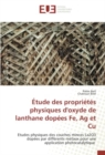 Image for Etude des proprietes physiques d&#39;oxyde de lanthane dopees Fe, Ag et Cu