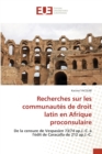 Image for Recherches sur les communautes de droit latin en Afrique proconsulaire