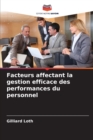 Image for Facteurs affectant la gestion efficace des performances du personnel