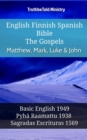 Image for English Finnish Spanish Bible - The Gospels - Matthew, Mark, Luke &amp; John: Basic English 1949 - Pyha Raamattu 1938 - Sagradas Escrituras 1569