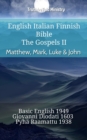 Image for English Italian Finnish Bible - The Gospels II - Matthew, Mark, Luke &amp; John: Basic English 1949 - Giovanni Diodati 1603 - Pyha Raamattu 1938