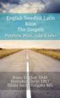Image for English Swedish Latin Bible - The Gospels - Matthew, Mark, Luke &amp; John: Basic English 1949 - Svenska Bibeln 1917 - Biblia Sacra Vulgata 405