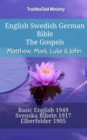 Image for English Swedish German Bible - The Gospels - Matthew, Mark, Luke &amp; John: Basic English 1949 - Svenska Bibeln 1917 - Elberfelder 1905