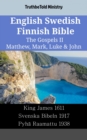 Image for English Swedish Finnish Bible - The Gospels II - Matthew, Mark, Luke &amp; John: King James 1611 - Svenska Bibeln 1917 - Pyha Raamattu 1938