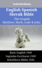 Image for English Spanish Slovak Bible - The Gospels II - Matthew, Mark, Luke &amp; John: Basic English 1949 - Sagradas Escrituras 1569 - Rohackova Biblia 1936
