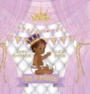 Image for Baby Shower Guest Book : It&#39;s a Prince! Cute Little Prince Royal Black Boy Gold Crown Ribbon With Letters Purple White Pillow Theme Hardback