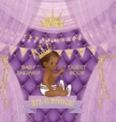 Image for Baby Shower Guest Book : It&#39;s a Prince! Cute Little Prince Royal Black Boy Gold Crown Ribbon With Letters Purple Pillow Theme