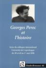 Image for Georges Perec et l&#39;historie.
