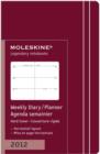 Image for 2012 Moleskine Extra Small Maroon Weekly Horizontal Diary 12 Month Hard