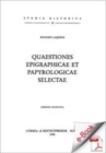 Image for Quaestiones Epigraphicae Et Papyrologicae Selectae