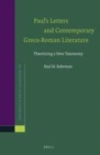 Image for Paul&#39;s letters and contemporary Greco-Roman literature