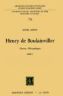Image for Henry de Boulainviller Tome II : 0euvres philosophiques