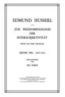 Image for Zur Phanomenologie der Intersubjektivitat : Texte aus dem Nachlass Erster Teil: 1905–1920