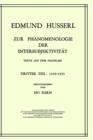 Image for Zur Phanomenologie der Intersubjektivitat : Texte aus dem Nachlass Dritter Teil: 1929–1935