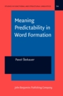 Image for Meaning Predictability in Word Formation
