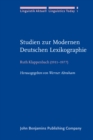 Image for Studien zur Modernen Deutschen Lexikographie