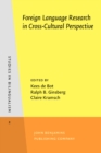 Image for Foreign Language Research in Cross-Cultural Perspective