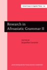 Image for Research in Afroasiatic Grammar II : Selected papers from the Fifth Conference on Afroasiatic Languages, Paris, 2000