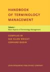Image for Handbook of Terminology Management: Volume 1: Basic Aspects of Terminology Management