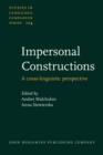 Image for Impersonal constructions: a cross-linguistic perspective : v. 124