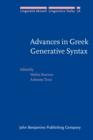 Image for Advances in Greek generative syntax: in honor of Dimitra Theophanopoulou-Kontou : v. 76