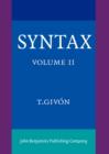 Image for Syntax: An Introduction. Volume II : v. 2.