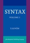 Image for Syntax: An Introduction. Volume I : Vol I.