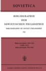 Image for Bibliographie der Sowjetischen Philosophie Bibliography of Soviet Philosophy