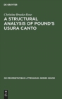Image for A Structural Analysis of Pound&#39;s Usura Canto